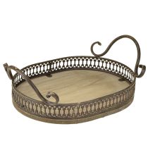 Prodotto Vassoio decorativo ovale 23cm x 17,5cm x 7,5cm marrone