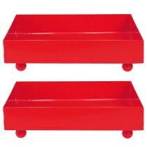 Prodotto Vassoio decorativo quadrato in metallo rosso 15×15cm 2 pezzi