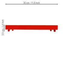 Prodotto Vassoio decorativo rettangolare in metallo rosso con piedini 30×15cm
