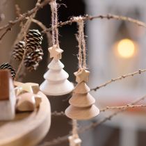 Prodotto Albero di Natale decorativo in legno decorazioni per albero di Natale Ø5cm H7,5cm 6 pezzi
