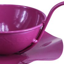 Prodotto Tazza decorativa tazza da tè in metallo su piatto viola Ø11,5 cm H8 cm 2 pezzi