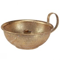 Prodotto Coppa decorativa con portacandele portacandele in bastoncino dorato antico Ø17cm