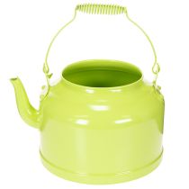 Prodotto Teiera decorativa in metallo, verde mela - vaso da fiori - Ø20cm H15cm - versatile decorazione da giardino e idea regalo