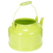Prodotto Teiera decorativa in metallo, verde mela - vaso da fiori - Ø20cm H15cm - versatile decorazione da giardino e idea regalo