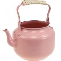 Fioriera decorativa per teiera in metallo rosa antico Ø8,6cm H16cm