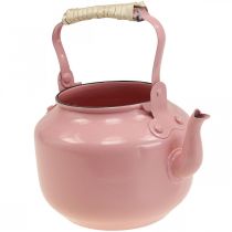 Fioriera decorativa per teiera in metallo rosa antico Ø8,6cm H16cm