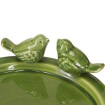 Prodotto Piatto decorativo vasca per uccelli decorazione da tavolo ceramica verde Ø20,5cm 2pz