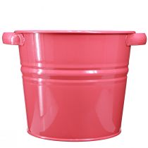 Prodotto Vaso decorativo manici per fioriere in metallo rosa 31x26x 21,5 cm