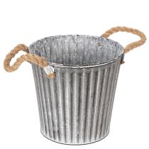 Prodotto Vaso decorativo per piante, vaso in metallo con manici, decorazione in metallo shabby chic Ø21,5 cm