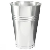 Prodotto Vaso decorativo vaso alto conico in metallo argento H38,5 cm 14,5 L