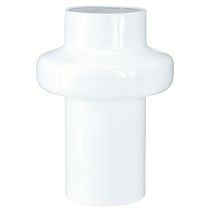 Prodotto Vaso decorativo Vaso in metallo Decorazione Crema Bianco Ø16.5cm H23.5cm