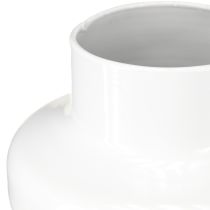 Prodotto Vaso decorativo Vaso in metallo Decorazione Crema Bianco Ø16.5cm H23.5cm