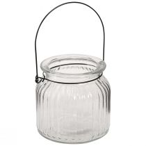 Prodotto Vaso decorativo retro manico a lanterna in vetro Ø10cm H10cm 2 pezzi