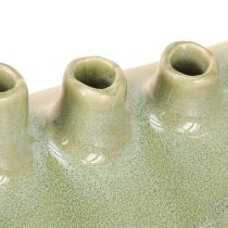 Prodotto Vaso decorativo Vaso in ceramica a forma di barca verde chiaro 23×8,5×11cm