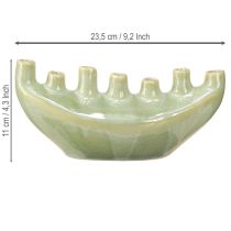Prodotto Vaso decorativo Vaso in ceramica a forma di barca verde chiaro 23×8,5×11cm