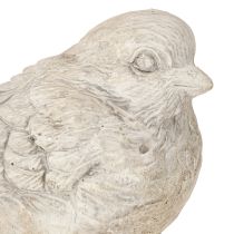Prodotto Statuetta decorativa di uccello passero in pietra fusa bianca H12,5cm