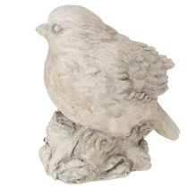 Prodotto Statuetta decorativa di uccello passero in pietra fusa bianca H12,5cm