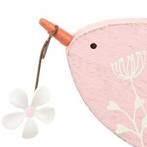 Prodotto Uccellino decorativo decorazione primaverile da appendere decorazione in legno rosa 15×8,5 cm
