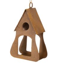 Prodotto Casetta per uccelli decorativa da appendere, colore ruggine, 17,5 cm