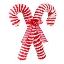 Prodotto Bastoncini di zucchero decorativi per appendere decorazioni per l&#39;albero di Natale rosso e bianco 28 cm