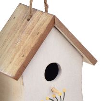 Prodotto Decorazione per casetta per uccelli da appendere in legno bianco giallo 13 cm 2 pz