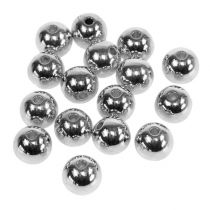Perle decorative argento metallizzato 14mm 35pz