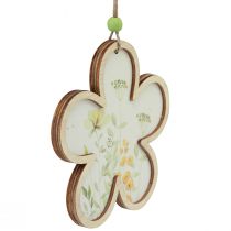 Prodotto Ciondolo decorativo in legno fiore cuore motivo fiori 12 cm 6 pezzi
