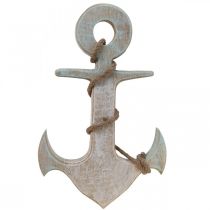 Prodotto Anchor Deco Wood Maritime Deco Bianco Blu 42cmx25cmx3.5cm