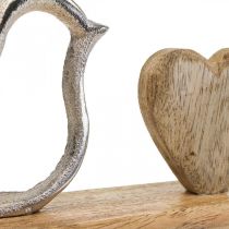 Espositore decorativo decorazione matrimonio cuore e colombe 30×5×12cm