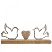 Espositore decorativo decorazione matrimonio cuore e colombe 30×5×12cm