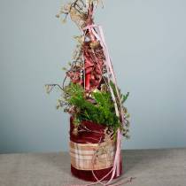 Nastro decorativo in pelliccia rosso scuro 15 cm x 200 cm