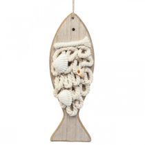Prodotto Ciondolo pesce decorativo pesce in legno decorazione marittima legno 6,5×19,5 cm