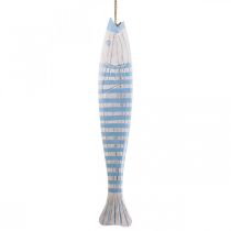 Prodotto Pesce decorativo in legno pesce in legno da appendere azzurro H57,5 cm