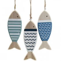 Prodotto Pesce decorativo, decorazione di pesce in legno, pendente di pesce in legno 15 cm 3 pezzi