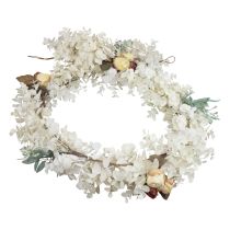 Prodotto Ghirlanda decorativa ghirlanda di piante di eucalipto rose artificiali aspetto secco 170 cm sbiancate