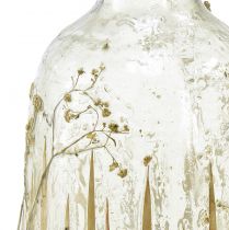 Prodotto Vaso decorativo in vetro con vero decoro in gypsophila Ø9,5 cm H18 cm