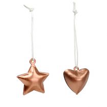 Prodotto Appendiabiti decorativo stella, cuore rame 3-4 cm 24 pezzi
