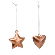 Prodotto Appendiabiti decorativo stella, cuore rame 3-4 cm 24 pz