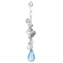 Appendiabiti decorativo argento, blu L 23 cm
