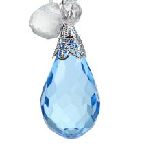 Appendiabiti decorativo argento, blu L 23 cm