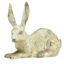 Prodotto Conigli decorativi seduti in piedi oro bianco H12,5x16,5 cm 2 pezzi
