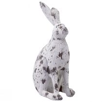 Prodotto Coniglietti decorativi bianchi aspetto legno vintage Pasqua H14,5/24,5 cm 2 pezzi