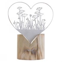 Prodotto Cuore decorativo standee metallo legno bianco decorazione primavera H31cm