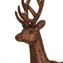 Deco cervo renna figura decorativa in rame glitter H37cm