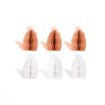 Prodotto Carta decorativa a nido d&#39;ape pollo bianco arancio 5,5×3,5×6 cm 6 pz