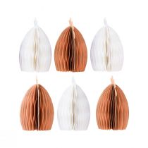 Prodotto Carta decorativa a nido d'ape pollo bianco arancio 5,5×3,5×6 cm 6 pz