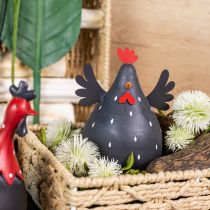 Prodotto Pollo decorativo decorazione in legno nero gallina decorazione pasquale in legno H13cm