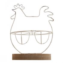 Prodotto Deco pollo decorazione della tavola portauovo di Pasqua in metallo 16x8.5x20cm