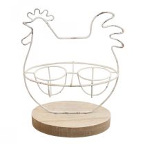 Prodotto Deco pollo decorazione della tavola portauovo di Pasqua in metallo 16x8.5x20cm