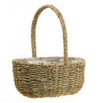 Cesto decorativo con manico cesto per piante cesto per fiori 23×31×37cm